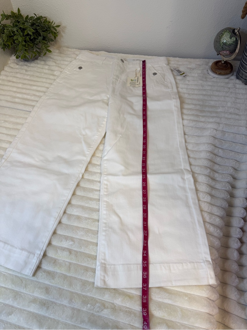 Curve Appeal white high rise wide leg crop jeans Size 14 32 - Picture 3 of 12